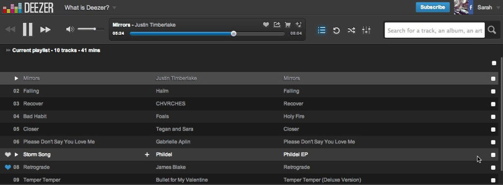 current playllist