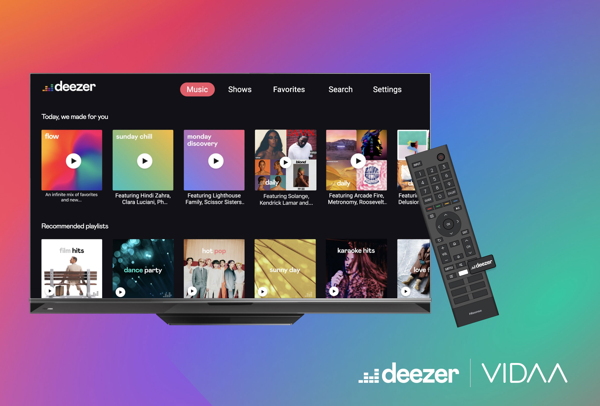 Deezer VIDAA-Plattform Hisense Smart-TV Integration