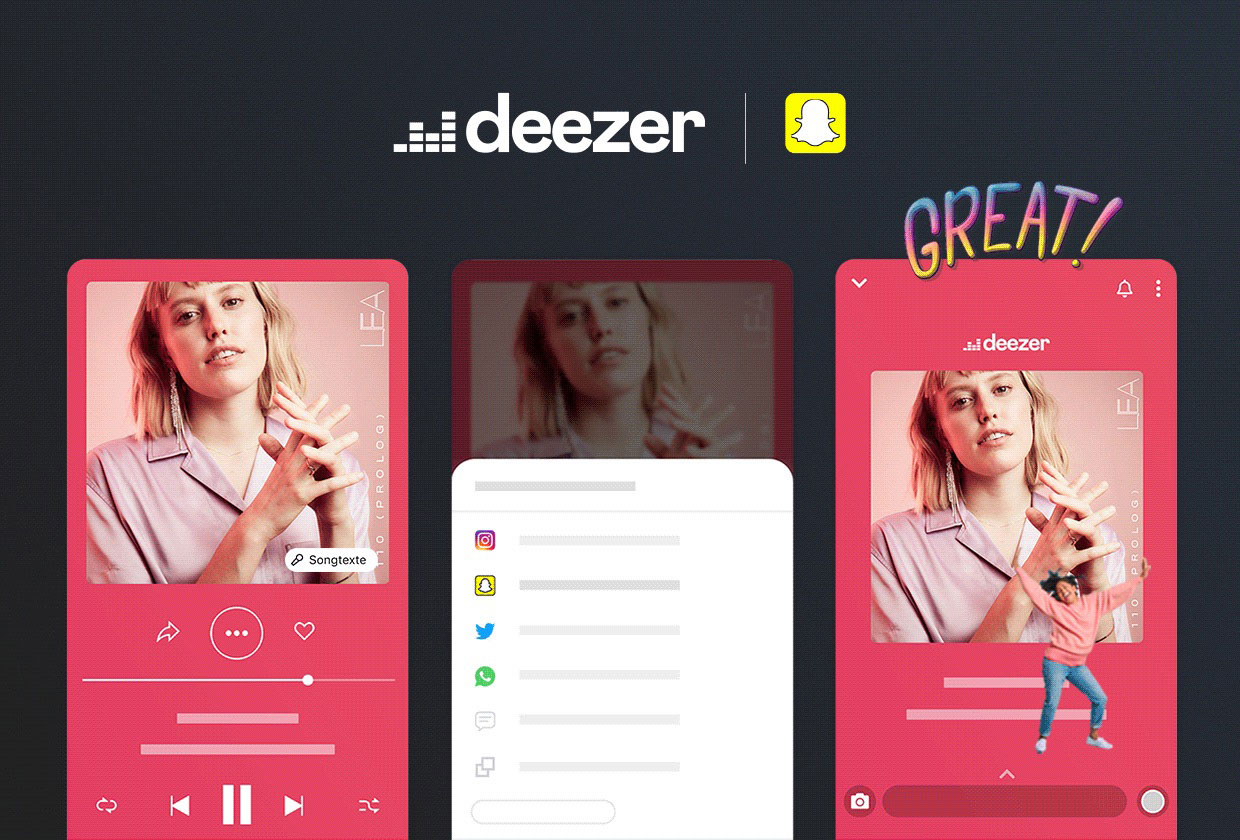 Deezer Snapchat Sharing