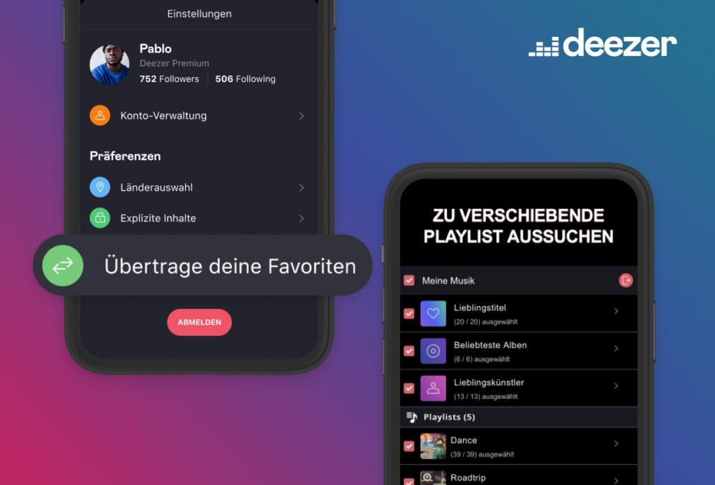 Mit Playlists umziehen zu Deezer