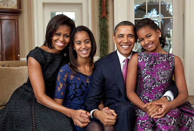 Deezer Familie Obama, Michelle und Barack mit Sasha und Malia